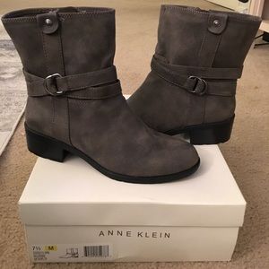 Anne Klein Gray Boots / Taupe Booties! Never Worn!